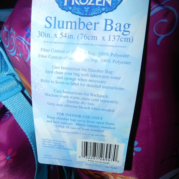 Frozen Elsa & Anna Pink Indoor Sleeping Slumber Bag RARE Discontinued NWT/NEW! - Picture 11 of 15